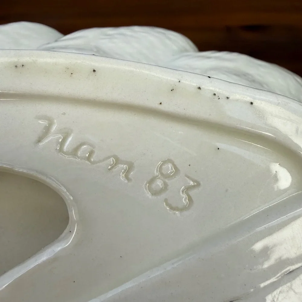 Vintage‎ 1983 Ceramic Circle of Geese Duck Centerpiece Bowl Cream 9.5in